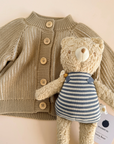 Cotton Brioche Cardigan Beige Kid