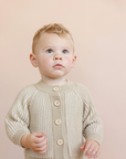 Cotton Brioche Cardigan Beige Kid