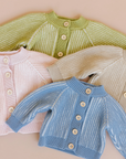 Cotton Brioche Cardigan Beige Kid