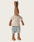 Rabbit, Size 1 - Chocolate brown - Striped blouse and shorts Maileg