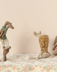 Rabbit, Size 1 - Chocolate brown - Striped blouse and shorts Maileg