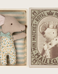 Sleepy/wakey baby mouse in matchbox - Blue Maileg