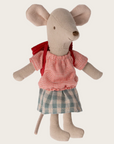 Tricycle mouse, Big sister - Red Maileg