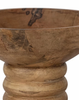 Ribbed Mango Wood Footed Bowl