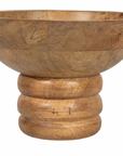 Ribbed Mango Wood Footed Bowl