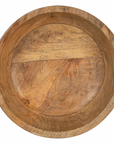 Ribbed Mango Wood Footed Bowl