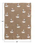 Cotton Knit Baby Blanket w/ Ducklings