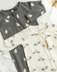 Bamboo Zip Footie || Bats, Quincy Mae