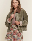 Mineral Washed Corduroy Button Jacket