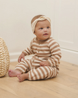 Waffle Long Sleeve Jumpsuit || Harvest Stripe Quincy Mae