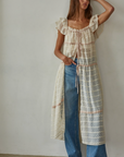 Open Front Flare Layering Maxi Dress