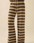 Striped Knit Drawstring Sweater Pants