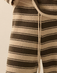 Striped Knit Drawstring Sweater Pants