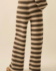 Striped Knit Drawstring Sweater Pants