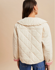 Quilted Strawberry Corduroy Embroidered Jacket