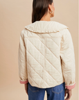 Quilted Strawberry Corduroy Embroidered Jacket