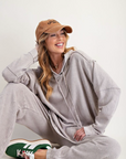 WASHED TEXTURED TERRY HOODIE PULLOVER