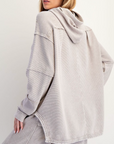 WASHED TEXTURED TERRY HOODIE PULLOVER