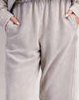 WASHED TEXTURED RIB TERRY PANTS