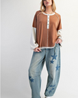 MINERAL WASHED HENLEY TOP