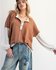MINERAL WASHED HENLEY TOP