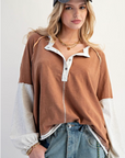 MINERAL WASHED HENLEY TOP