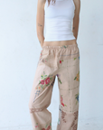 Embroidered Pieced Pant