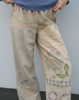 Embroidered Pieced Pant
