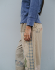 Embroidered Pieced Pant