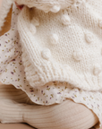 Popcorn Cardigan, Cream Kids