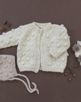 Popcorn Cardigan, Cream Kids