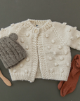 Popcorn Cardigan, Cream Kids