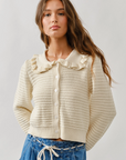 Stella Ruffle Collar Knit Cardigan