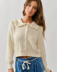 Stella Ruffle Collar Knit Cardigan