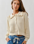Stella Ruffle Collar Knit Cardigan
