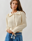 Stella Ruffle Collar Knit Cardigan