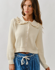 Stella Ruffle Collar Knit Cardigan