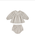 MIA TOP + BLOOMER SET || BLUE PLAID, Quincy Mae