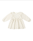 LONG SLEEVE RUFFLE V DRESS || BLUE DITSY, Quincy Mae