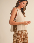 Sleeveless Sweater Top with Tied