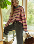Multi Color Brushed Effect Sweater Top