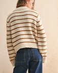 Buttondown Striped Knitted Cardigan