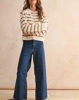 Buttondown Striped Knitted Cardigan