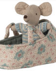 Baby mouse in carry cot - Blue Maileg
