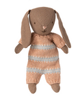 Bunny, Micro - Brown - Dusty rose knitted suit Maileg