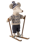 Winter mouse with ski set, Dad - Blue Maileg