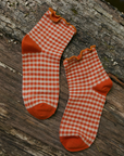 Peach Gingham Socks
