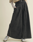 Pintuck Wide Leg Pants