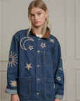 Celestial Embroidered Denim Jacket