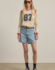 87 Embroidered Varsity Long Sleeve Top